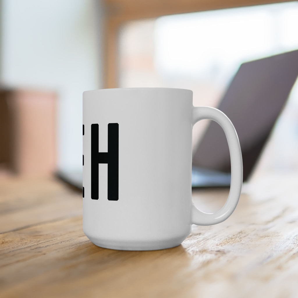 MEH Ceramic Mug (Minimal Effort Happening) 11oz & 15oz | Funny Office Humor Mug, Sarcastic Work Gift, Coworker Gift
